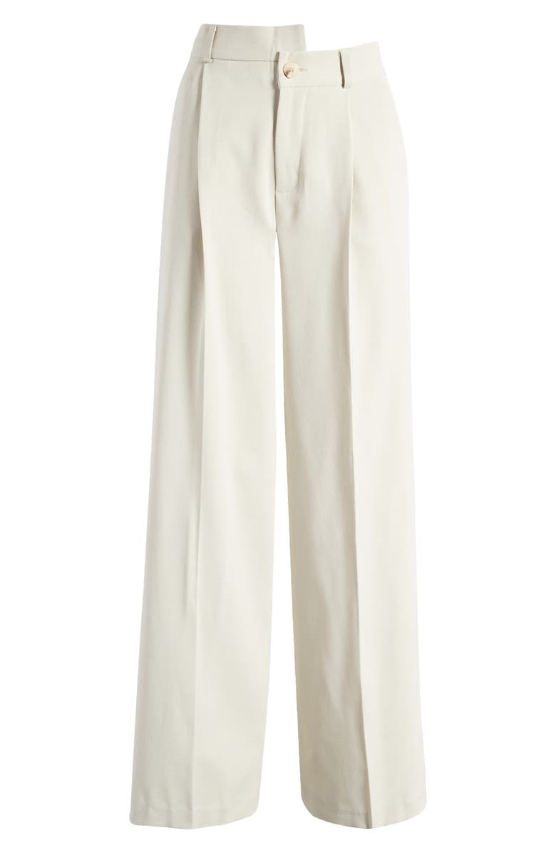 Topshop Asymmetric Waist Wide Leg Trousers, Alternate, color,