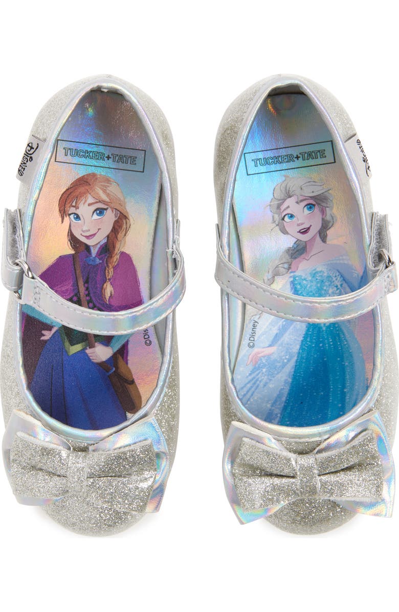 Tucker + Tate x Disney Frozen Kids' Bow Mary Jane Flat, Alternate, color, Silver Glitter