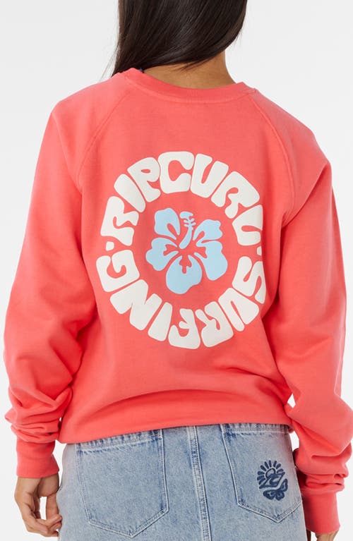 Rip Curl Luxe Surf Puff Logo Crewneck Sweatshirt In Green