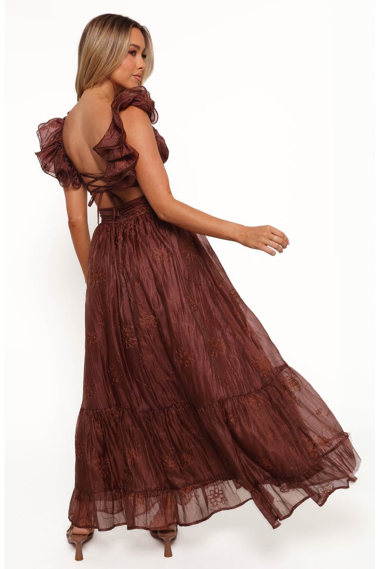 Harmony Floral Maxi Dress, Alternate, color, BROWN FLORAL