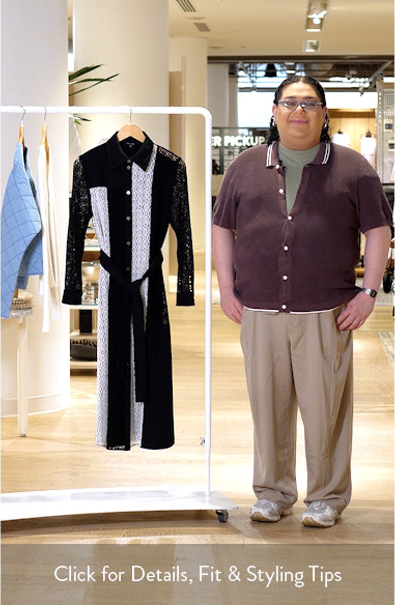 Tie Waist Long Sleeve Lace Midi Dress, sales video thumbnail