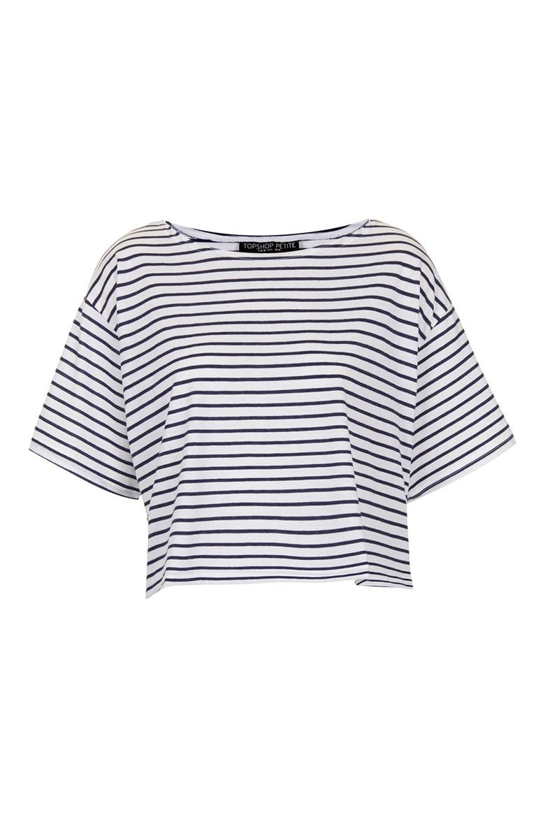 'Bretton' Stripe Crop Tee, Main, color, NAVY BLUE