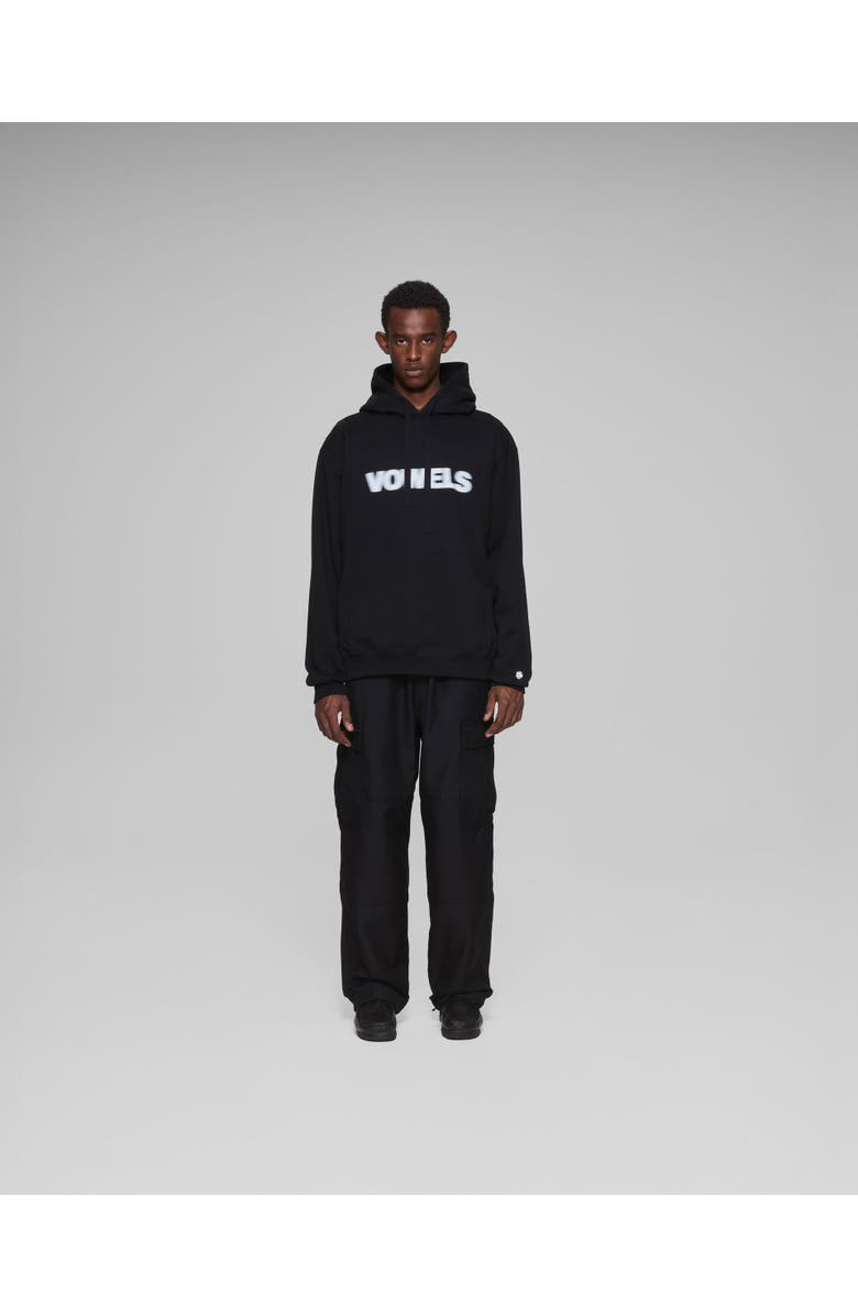 vowels Blur Hoodie, Alternate, color, Black