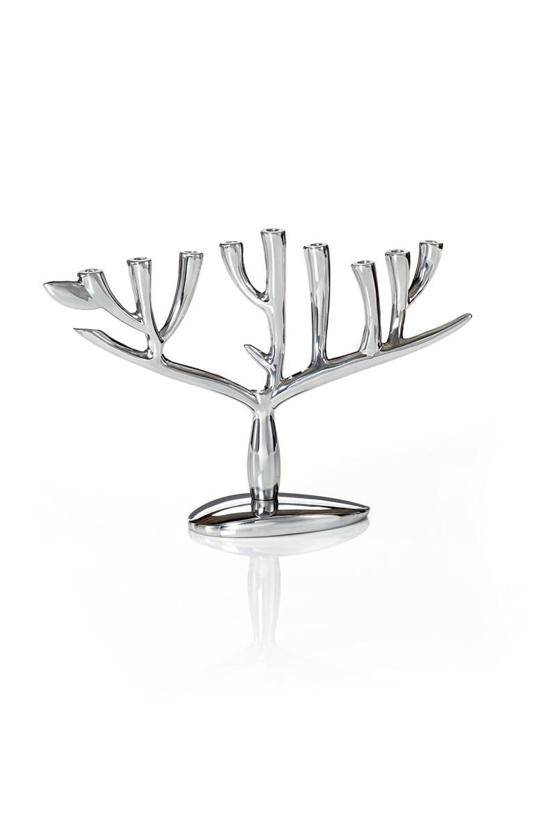 Nambé 'Tree of Life' Menorah, Alternate, color, Silver