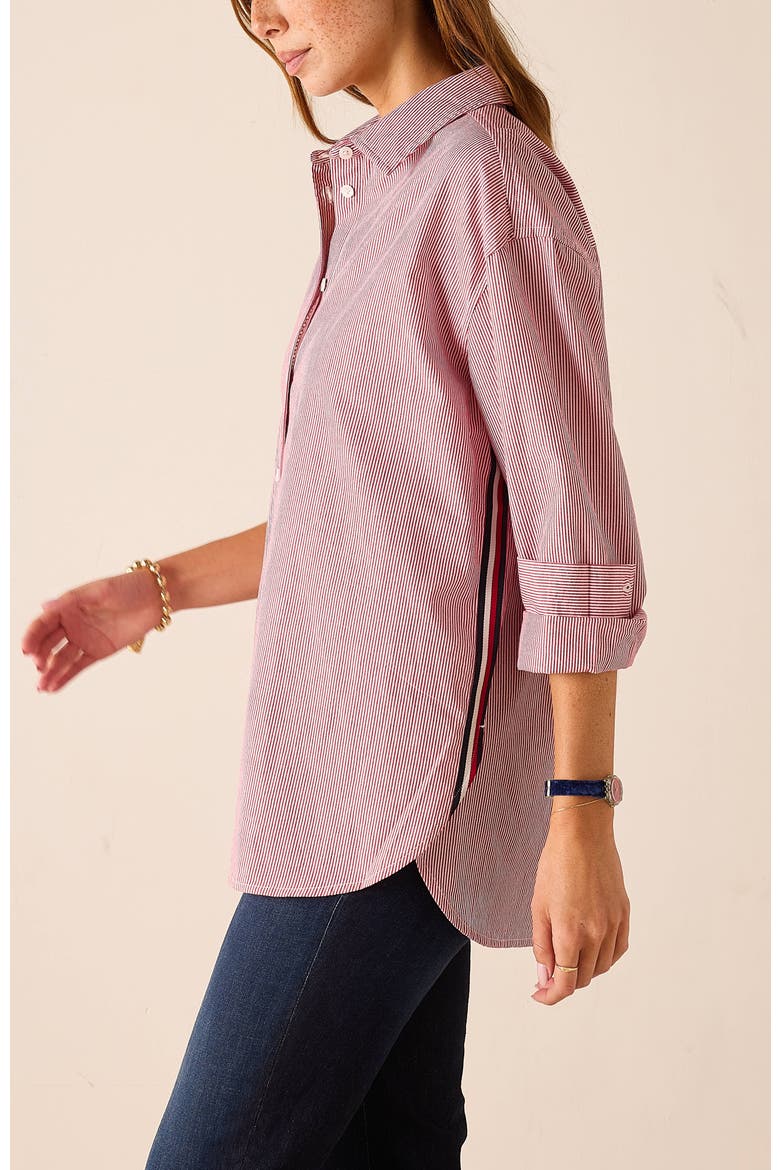 Francie Collar Top, Alternate, color, Cardinal Pinstripe