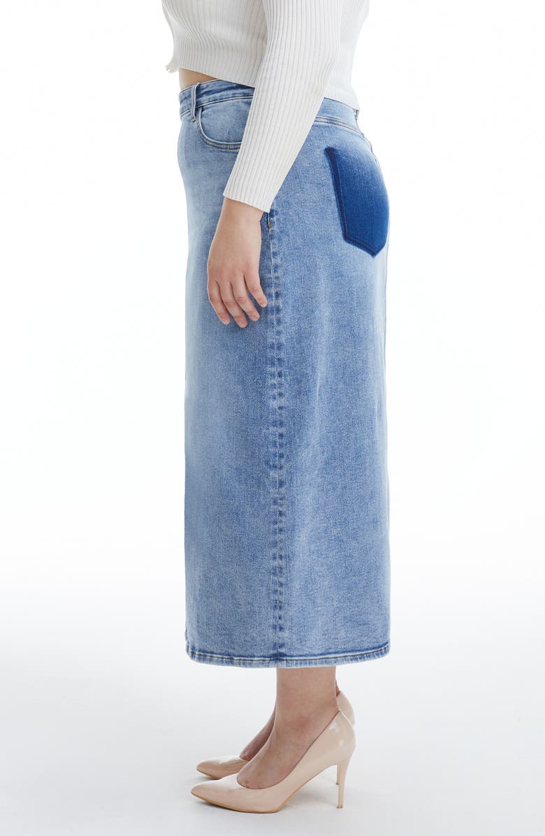 Bayeas Front Slit Denim Skirt, Alternate, color, 