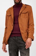 RON TOMSON FAUX SUEDE SAFARI JACKET - CAM
