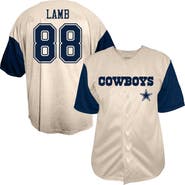 FANATICS Men's Fanatics CeeDee Lamb Cream Dallas Cowboys Big & Tall Baseball Button-Up Shirt