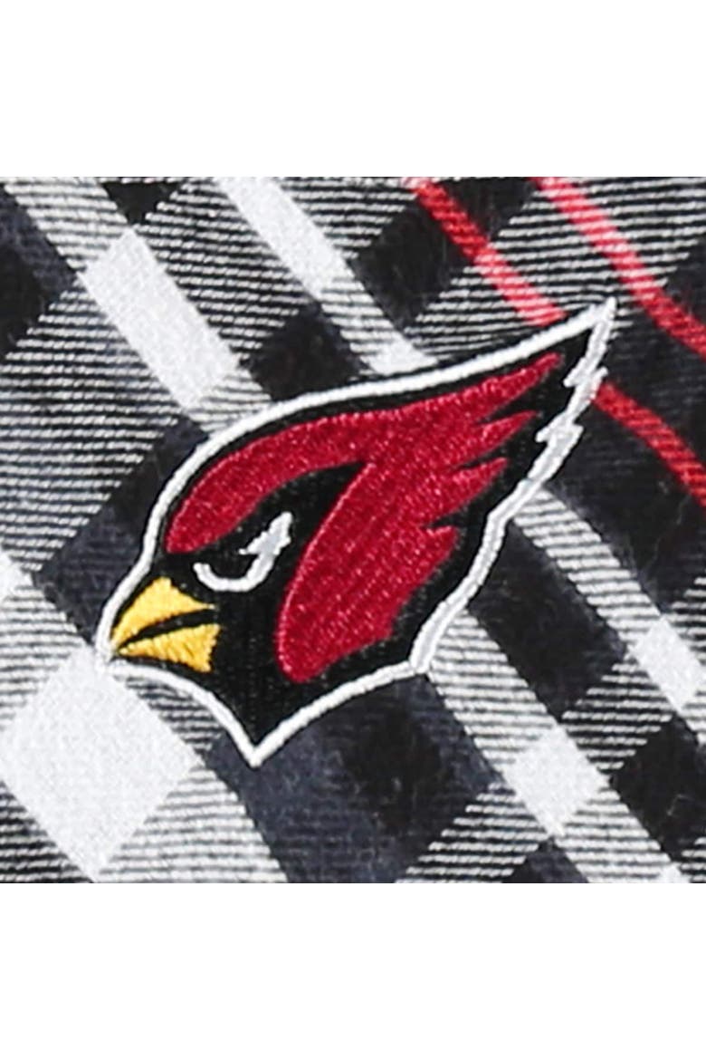 Women's Concepts Sport Black Arizona Cardinals Mainstay Plaid Full-Button Long Sleeve Nightshirt, Alternate, color, Black