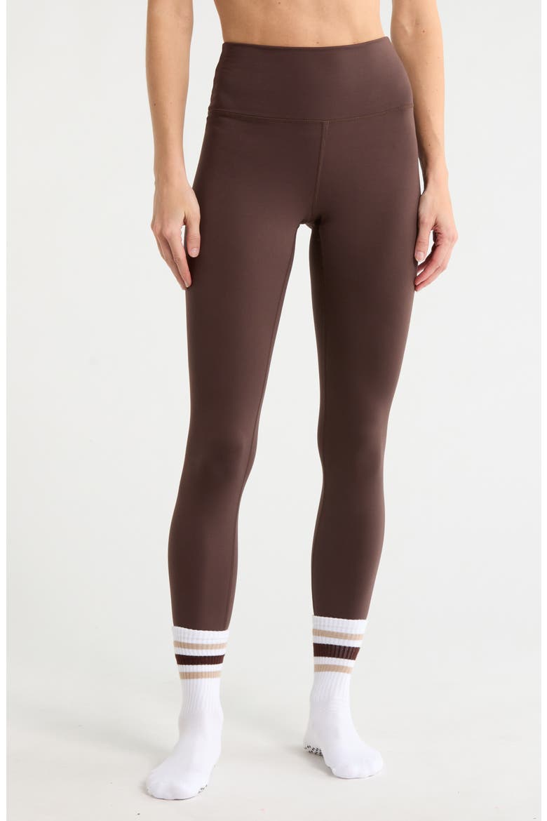 Easy Ankle Leggings & Socks Set, Alternate, color, SEAL BROWN/ WHITE/ SEAL BROWN