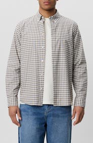 Les Deux Check Long Sleeve Cotton Button-Down Shirt