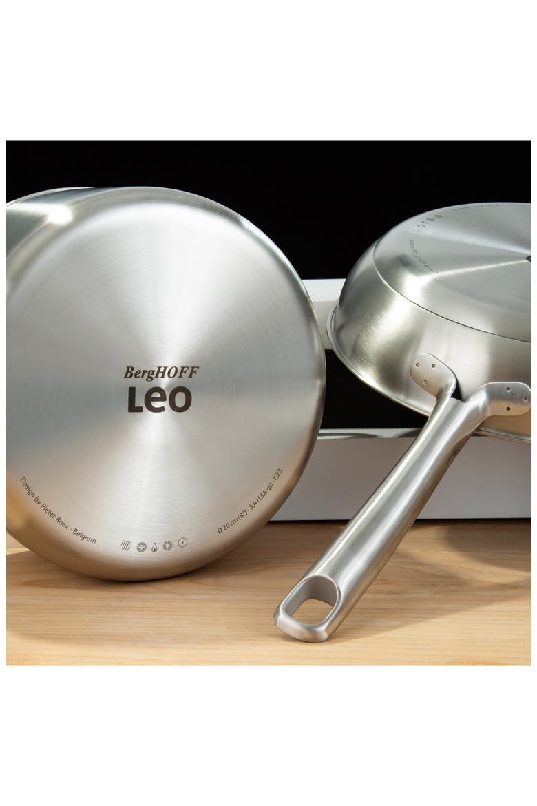 Graphite 5-Piece Recycled Stainless Steel Stockpot and Fry Pan Set, Alternate, color, SILVER