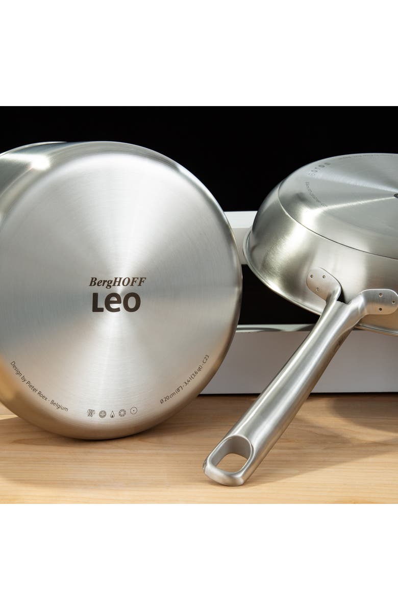 BergHOFF Graphite 5-Piece Recycled Stainless Steel Stockpot and Fry Pan Set, Alternate, color, Silver