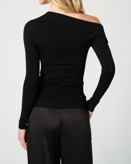 Weworewhat Off The Shoulder Collared Shirt In Black