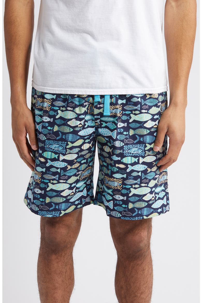 Cotton Lounge Shorts, Main, color, BLUE LAKE