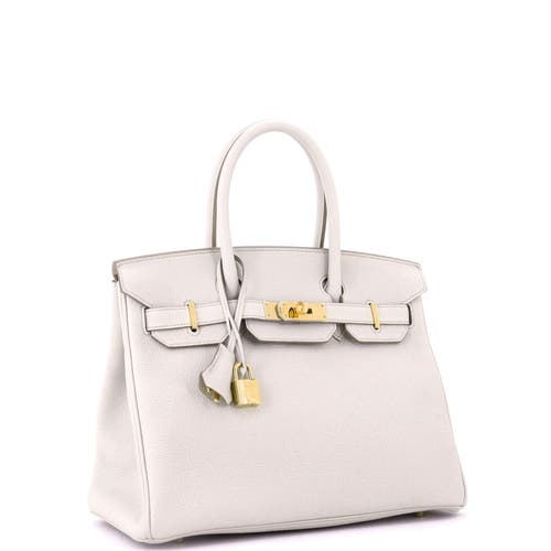 Pre-owned Hermes Hermes Birkin Handbag Light Togo With Gold Hardware 30 In Gray