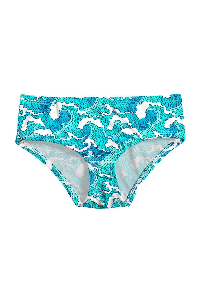 Girls UPF 50+ Swim Briefs, Main, color, Turq Waves
