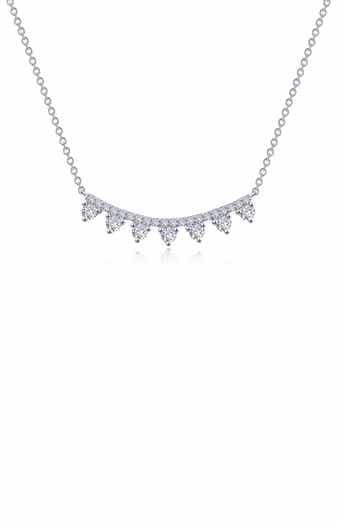 Lafonn Simulated Diamond Curved Bar Pendant Necklace