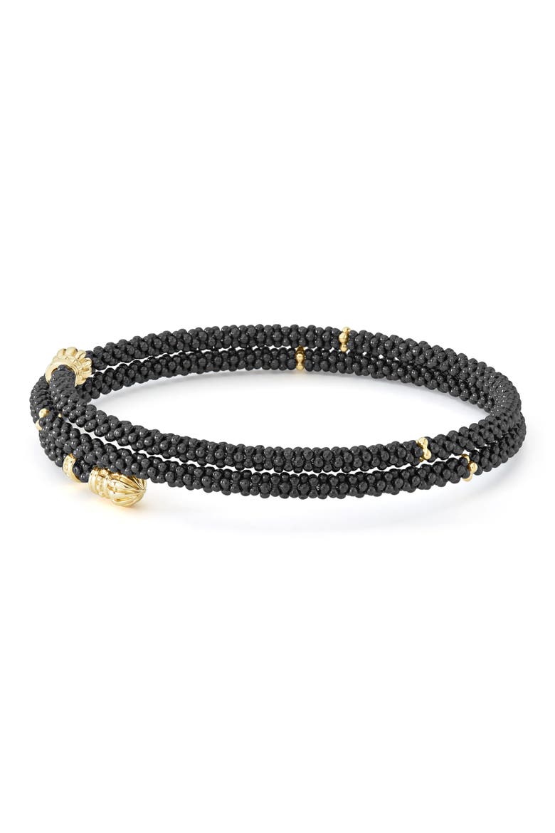Gold & Black Caviar Coil Bracelet, Alternate, color, GOLD
