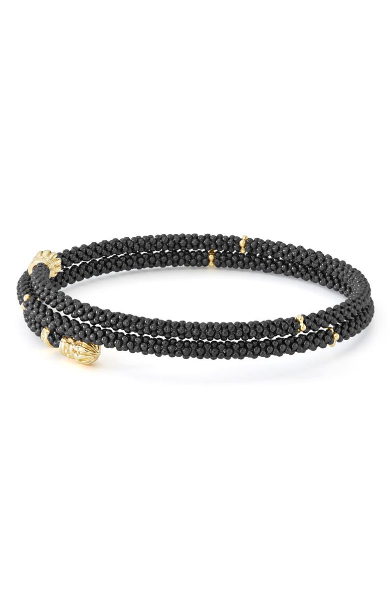 LAGOS Gold & Black Caviar Coil Bracelet, Alternate, color, Gold