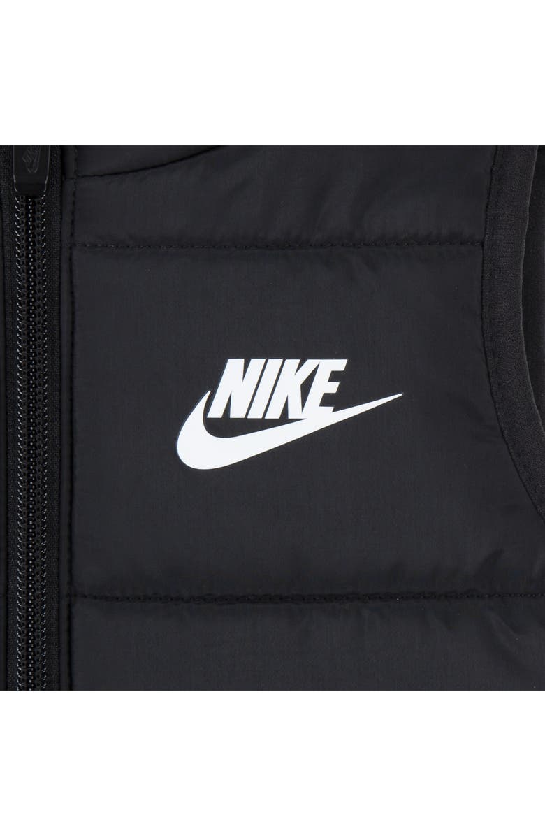 Nike Kids' Logo Puffer Vest, Logo T-Shirt & Fleece Joggers Set, Alternate, color, Black