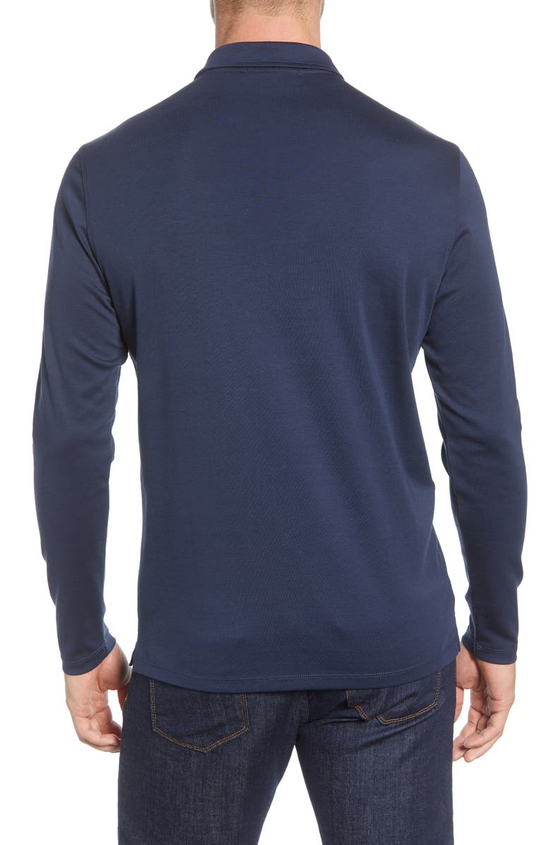 Robert Barakett Georgia Long Sleeve Zip Polo, Alternate, color, Blue Night