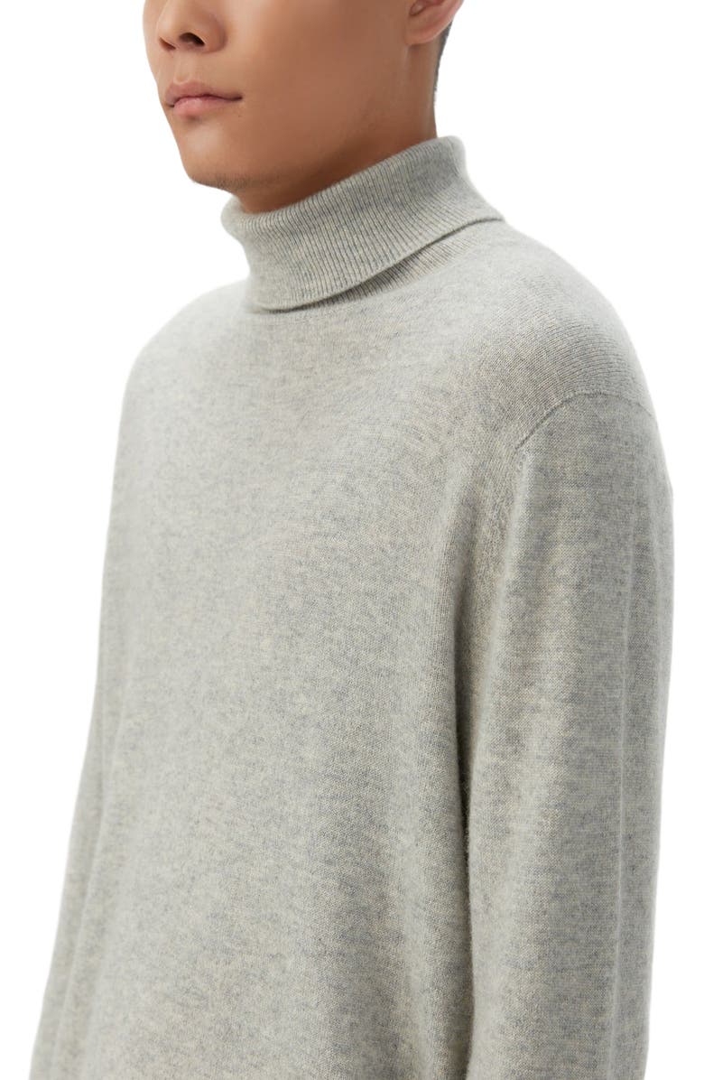 Gobi Cashmere Essential Cashmere Turtle Neck Sweater, Alternate, color, Dawn Blue