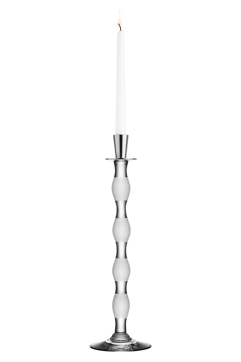 Celeste Stripes Cut Lead Crystal Candlestick, Alternate, color, CLEAR