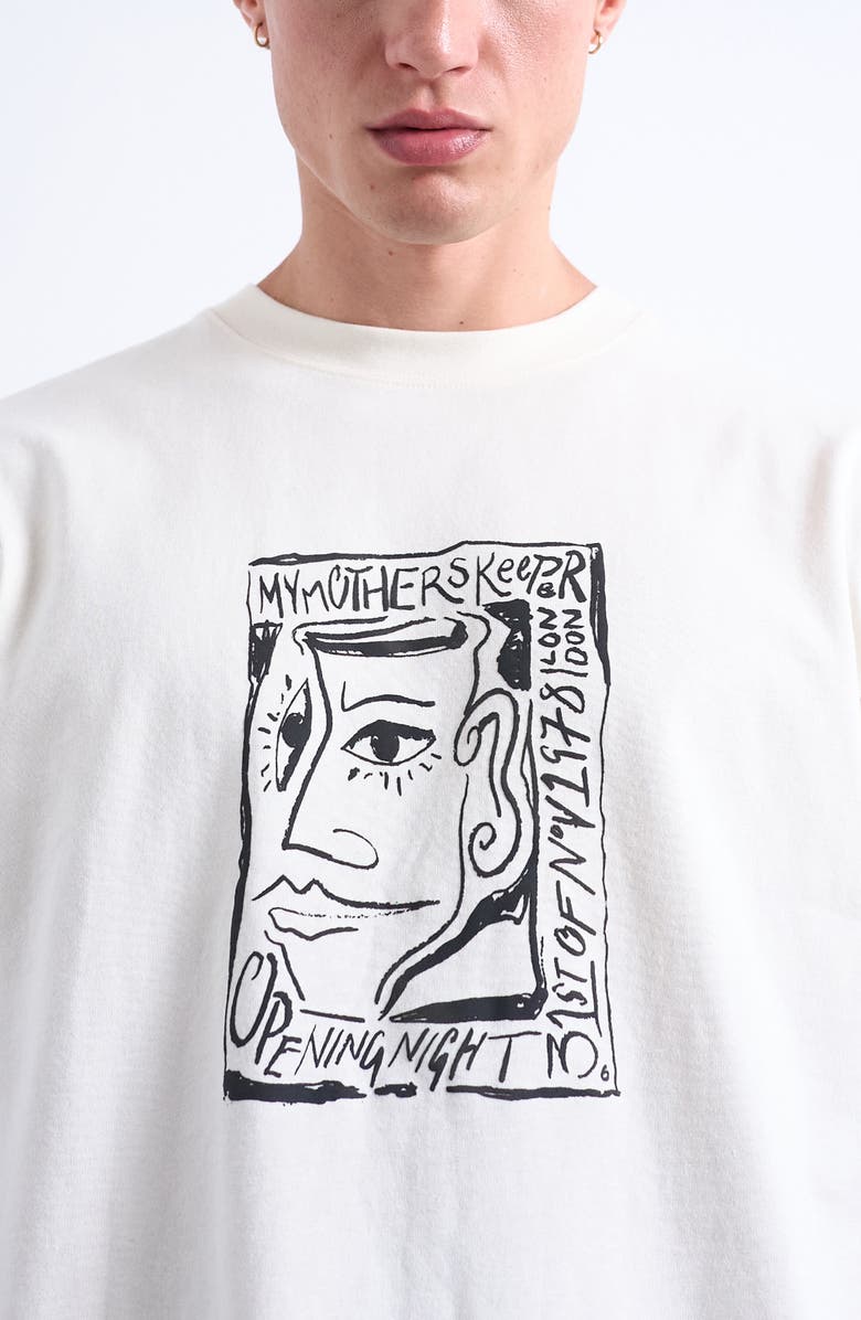 Topman Oversize Fit Cotton Graphic T-Shirt, Alternate, color, Ecru