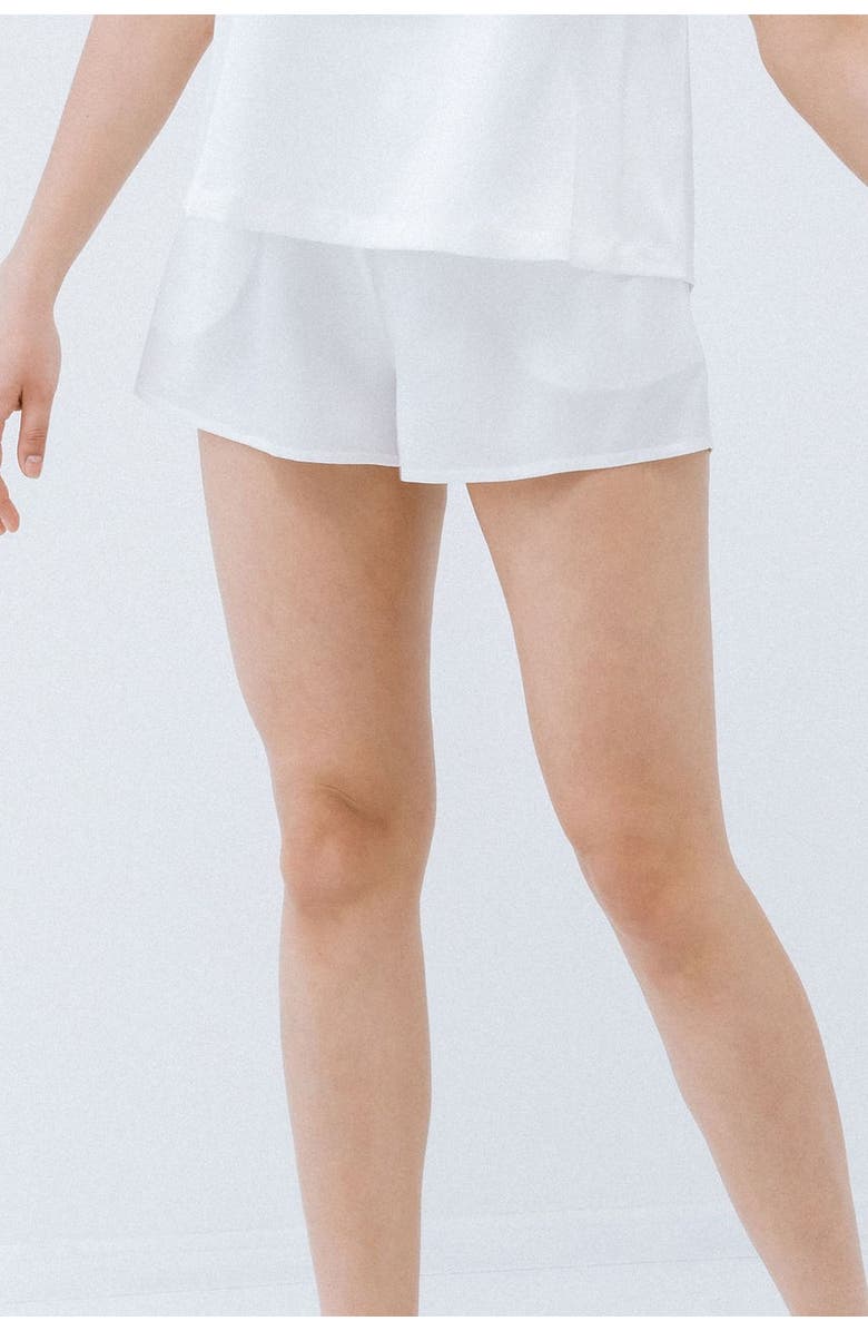 Alas Persephone Silk Shorts, Main, color, Milk White