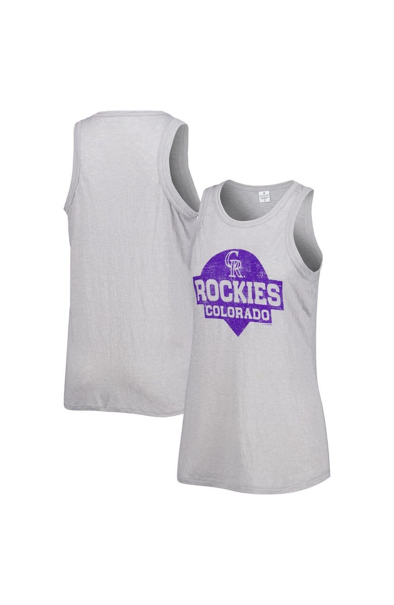 SOFT AS A GRAPE Women's Soft as a Grape Gray Colorado Rockies Tri-Blend Tank Top, Main, color, Gray