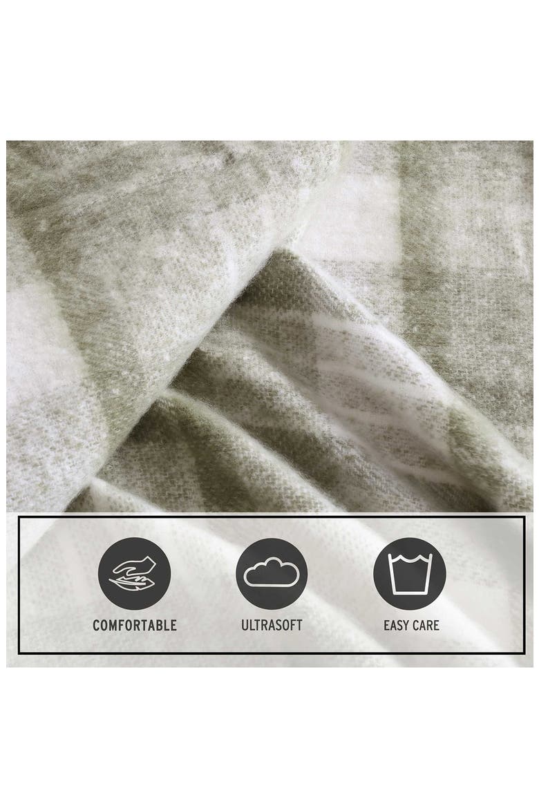 Hearthstone Plaid Reversible Throw Blanket, Alternate, color, LIGHT BEIGE MULTI