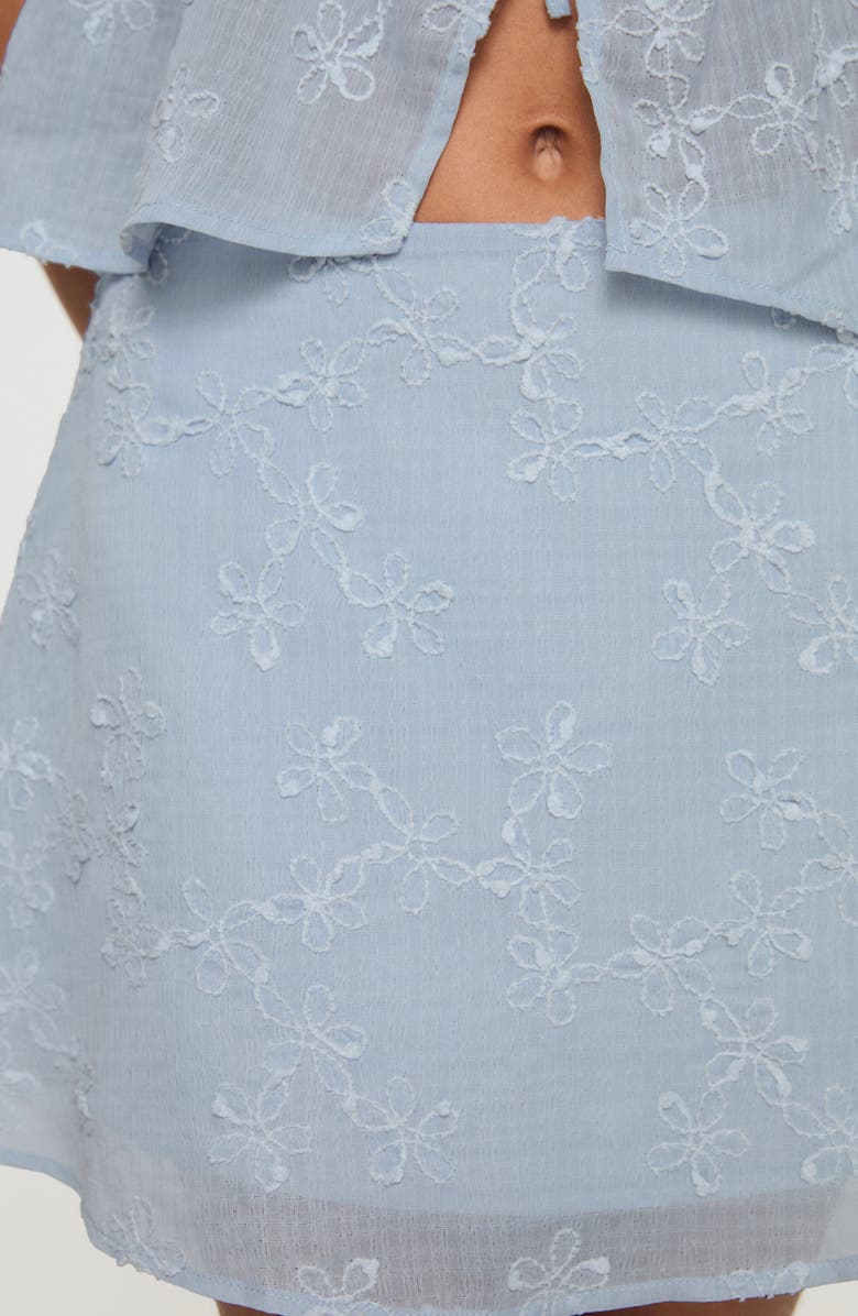 Princess Polly All My Friends Floral Embroidered Miniskirt, Alternate, color, Blue