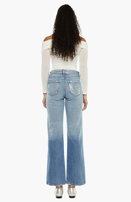 Official Kancan Usa Veronica Premier High Rise Slim Wide Leg Jeans In Medium Wash