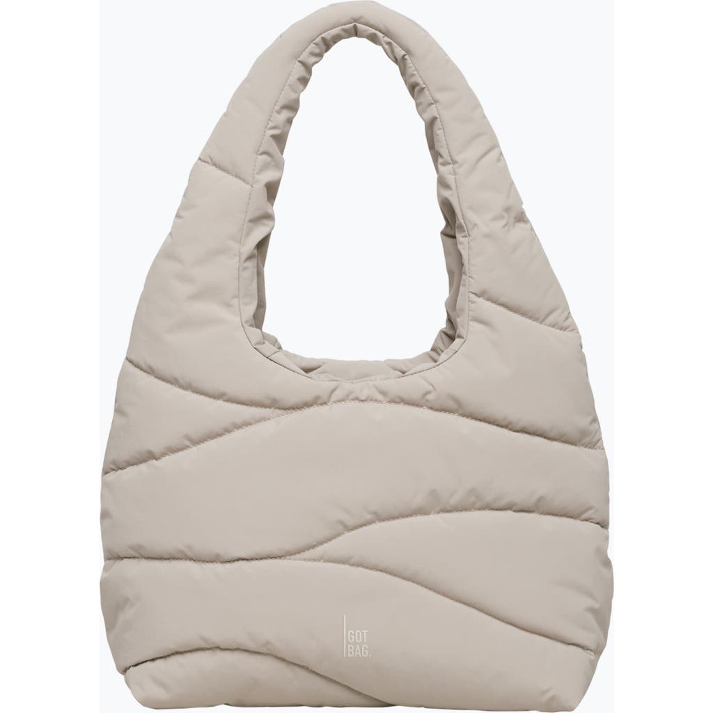 Got Bag Wavy Puffer Recycled Nylon Shoulder Bag In Neutral