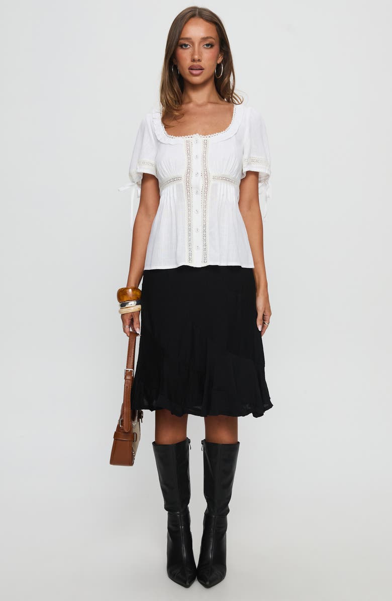 Princess Polly Indianah Pleat Lace Top, Alternate, color, 