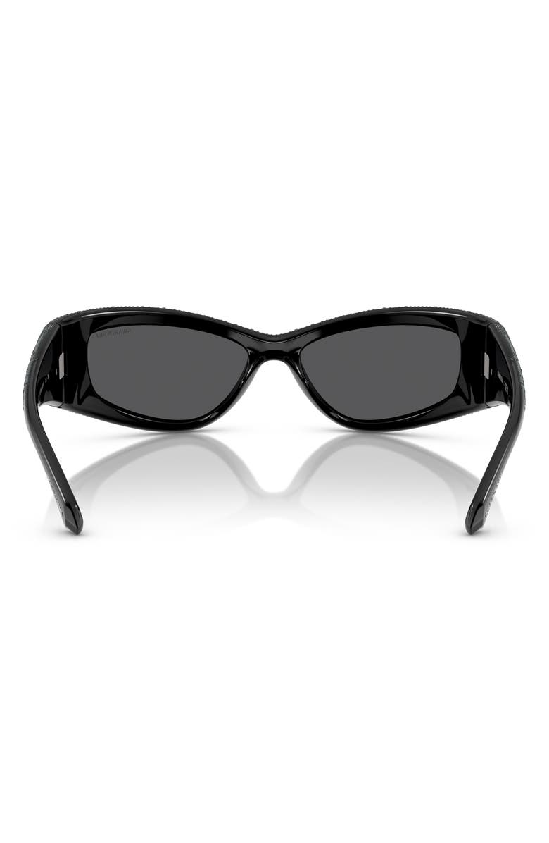 Swarovski 60mm Irregular Sunglasses, Alternate, color, Black