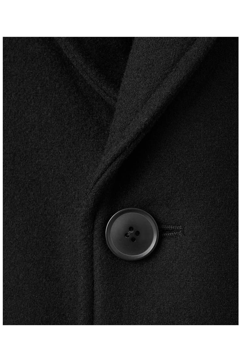 Wool Blend Single Breasted Coat, Alternate, color, BLACK