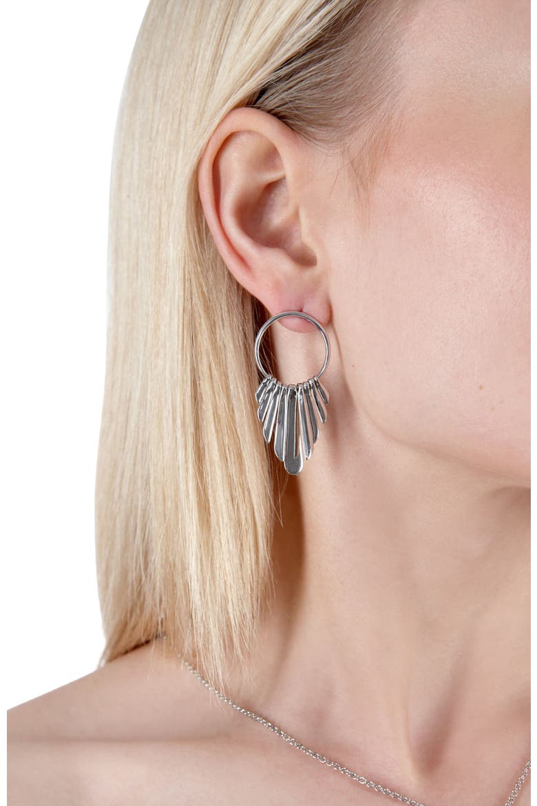 Egyptian Temple Earrings, Alternate, color, Sterling Silver
