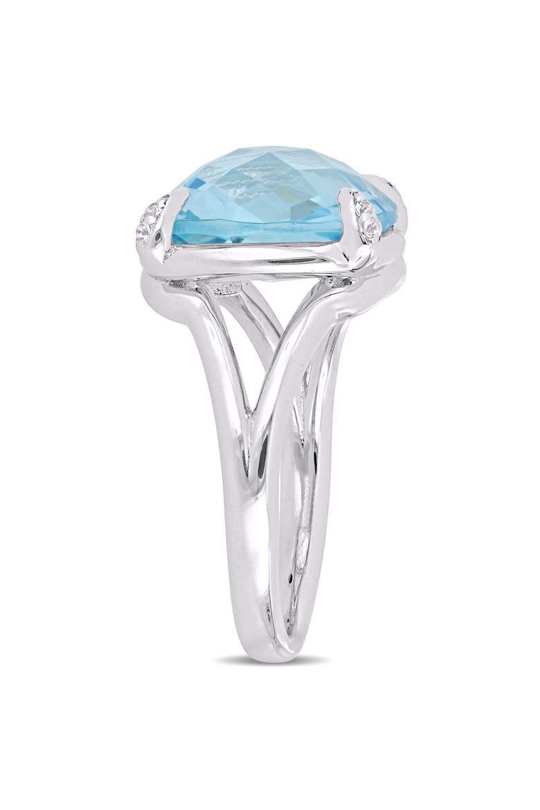 Blue & White Topaz Cocktail Ring, Alternate, color, Topaz