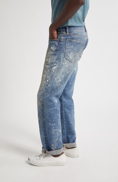 Double Rl Straight Fit Distressed Jeans In Blue
