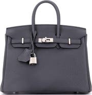Pre-Owned Hermes Birkin Handbag Grey Togo With Palladium Hardware 25