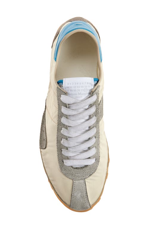 Maison Margiela Studded Sole Low Top Sprinters In Lemon/white/grey