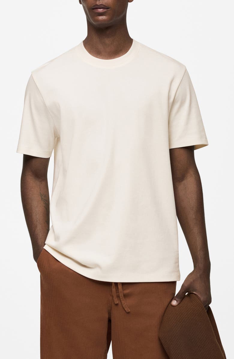 MANGO Regular Fit Cotton Crewneck T-Shirt, Main, color,