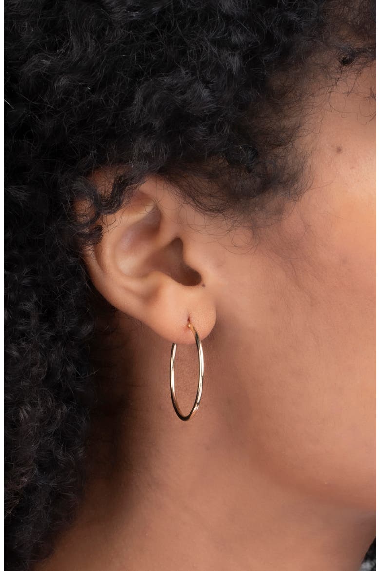 14K Gold Thin Classic Gold Hoop Earrings, Alternate, color, YELLOW GOLD