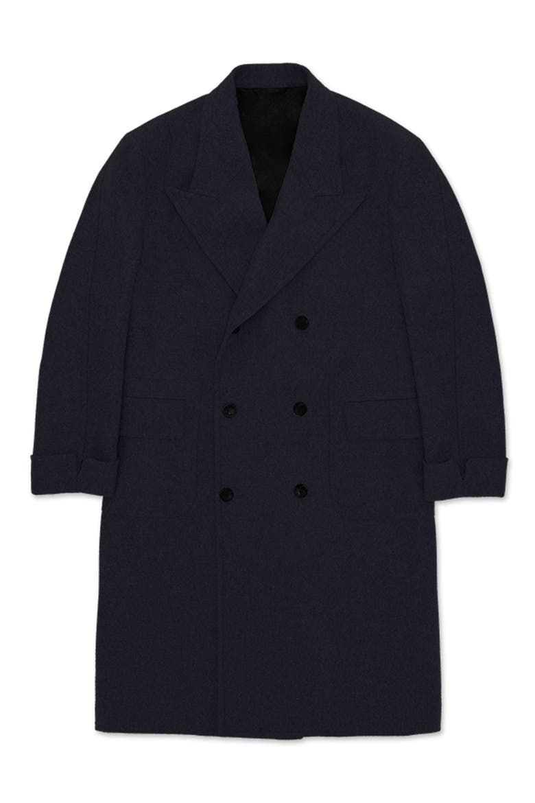 Double Breasted Wool Coat, Main, color, Blue