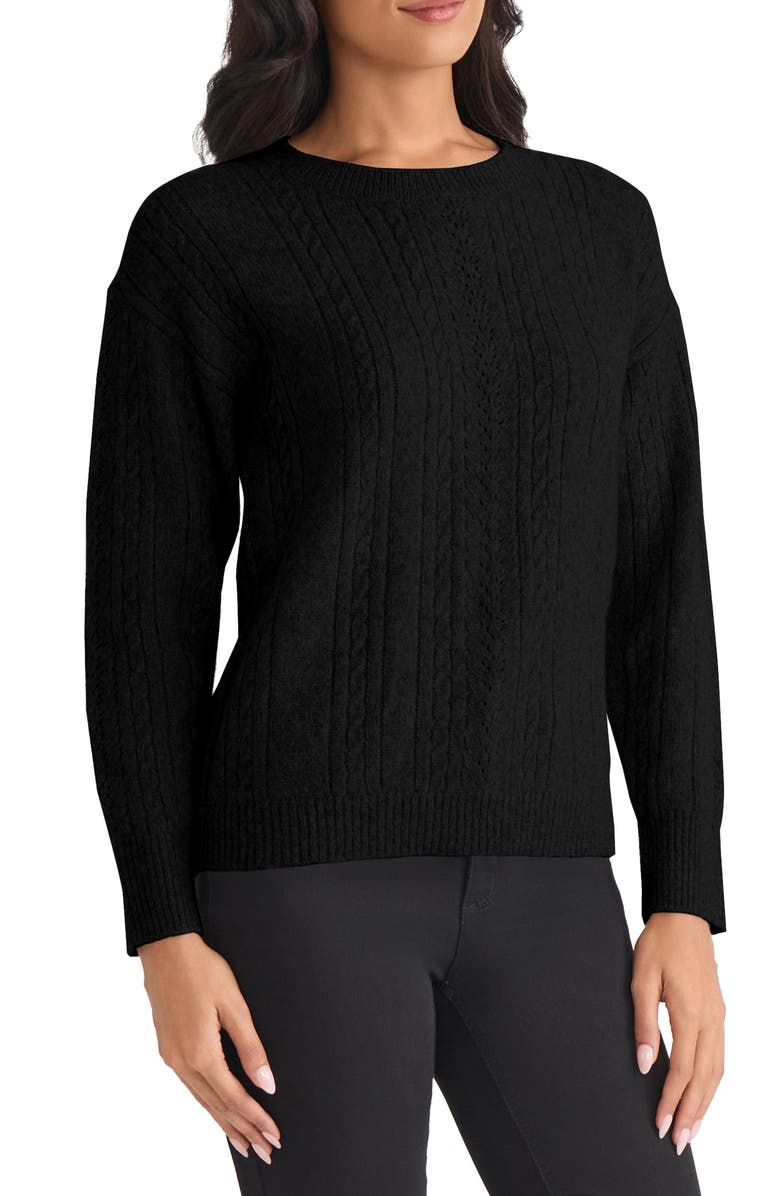 Jones New York Mixed Stitch Cotton Blend Sweater, Alternate, color,