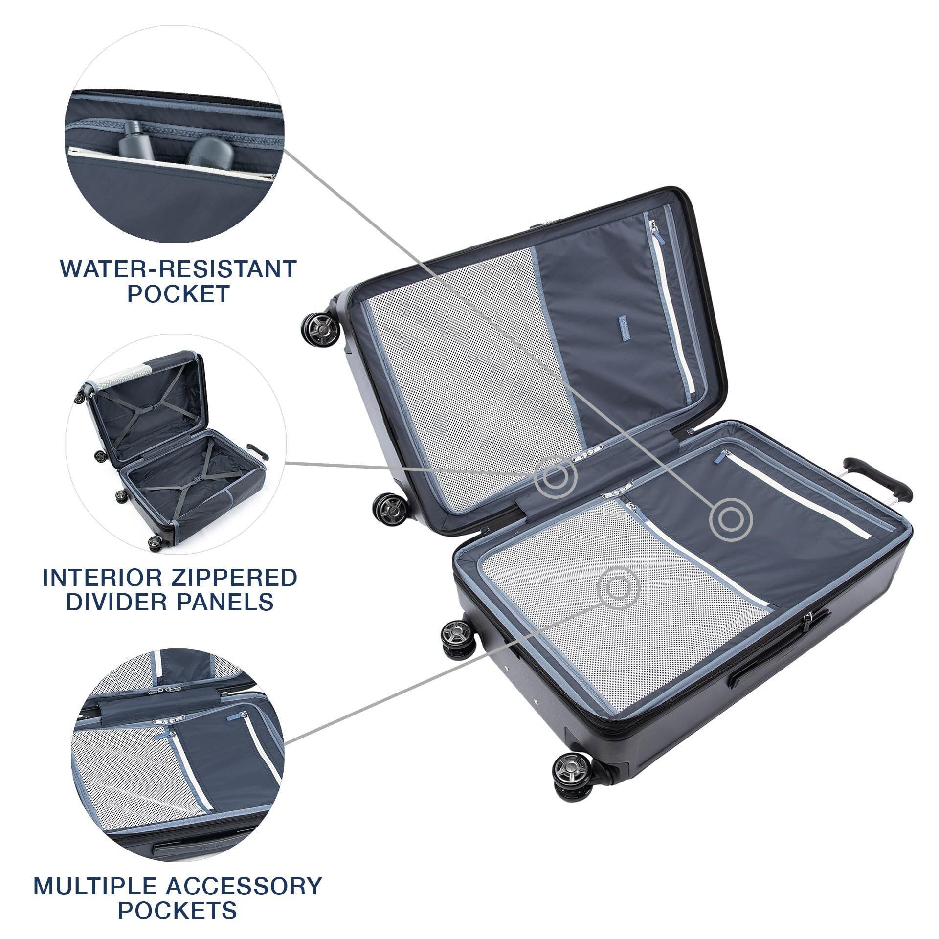 TRAVELPRO Platinum Elite Hardside Expandable Checked- Large 28-Inch Spinner Wheel Luggage, Alternate, color, Shadow Black