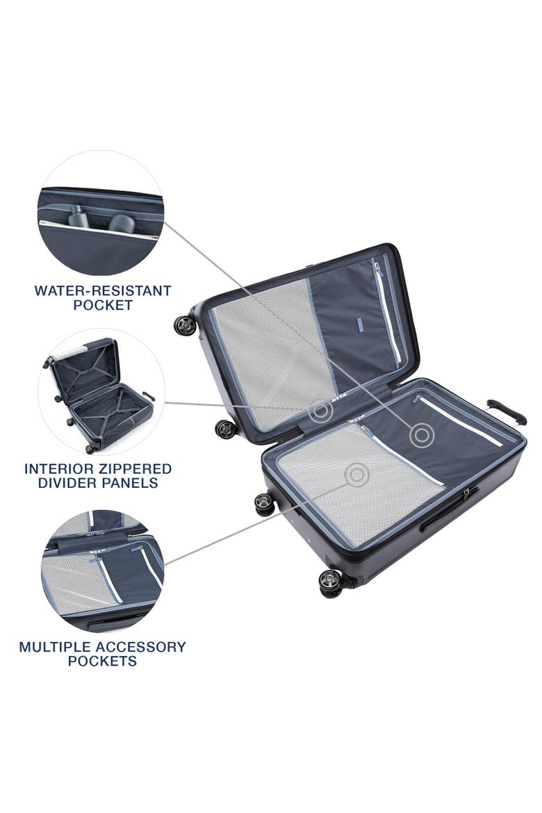 Platinum Elite Hardside Expandable 28" Large Checked Spinner Luggage, Alternate, color, Shadow Black