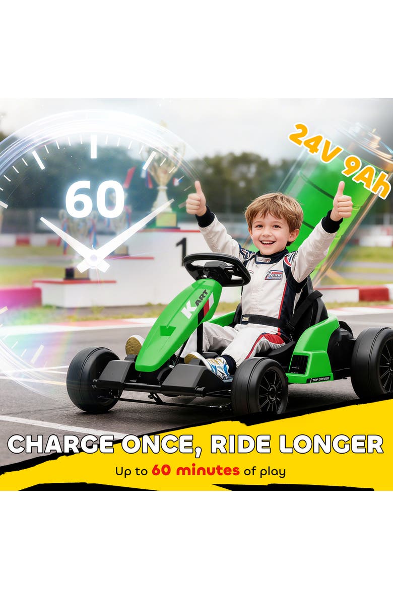Electric Drift Go Kart, Alternate, color, Green
